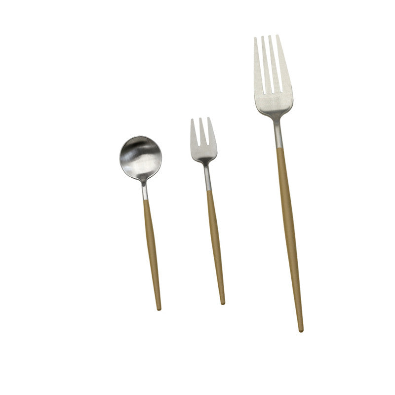Elevate Your Dining Experience with Our Electroplating Western Tableware Stainless Steel Cutlery Set